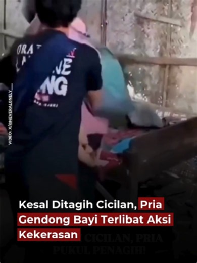 Sebuah video yang memperlihatkan keributan antara seorang pria dan pihak yang disebut sebagai penagih cicilan viral di media sosial. Berdasarkan narasi yang beredar, perselisihan diduga bermula ketika penagih mendatangi pria tersebut untuk menagih pembayaran hingga cekcok berujung pada aksi pemukulan. Dalam rekaman, pria itu terlihat masih menggendong seorang bayi ketika terlibat keributan. Hingga kini, lokasi dan waktu kejadian, identitas pihak yang terlibat, serta kronologi lengkapnya belum di