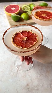 my new favorite margarita is made with fresh grapefruit & lime juice garnished with homemade dried grapefruit 🧡 ambitiouskitchen.com/grapefruit-margarita | Ambitious Kitchen
