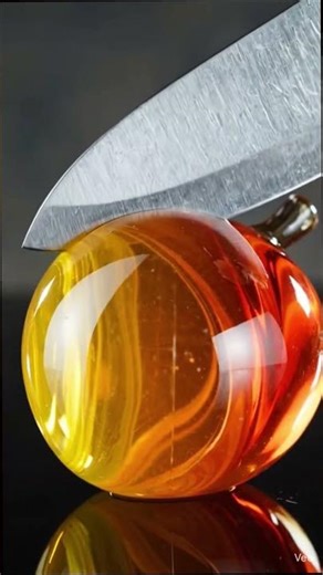 perfect slice of glass fruit 🍓🍑 #asmr #oddlysatisfying