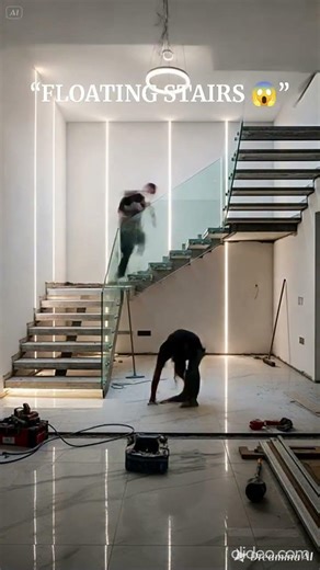 INSANE Entryway Transformation 😱 Floating Staircase Hall#Cinematic Home #Dream Space Transformation