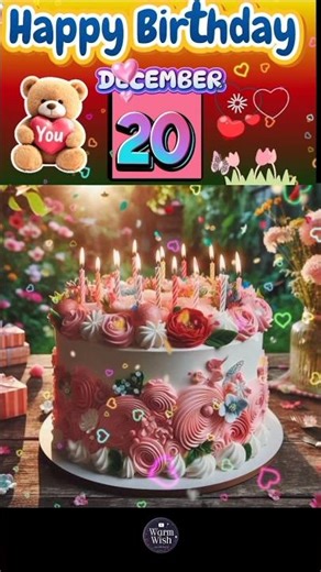 20 December Birthday Wishes ❤️🌲🎉 | Happy Birthday Song #happybirthday #birthdaystatus #shorts