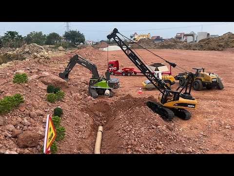HUINA 1593 & HUINA 1572 Excavators Working on a Real Construction Site! 🚜🔥