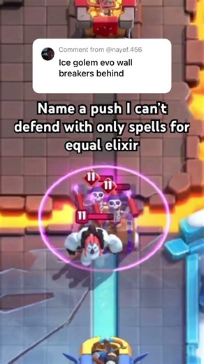 Name a push that I can’t defend with only spells for equal elixir #clashroyale
