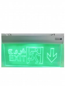 [Hot Item] Aluminum Housing Acrylic Panel Safety 85-265V 3 Hours Emergency Time Rechargeable LED Emergency Exit Sign Light