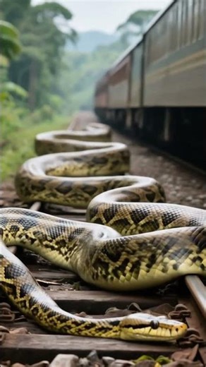 Massive Python Blocks Train Route in the Amazon