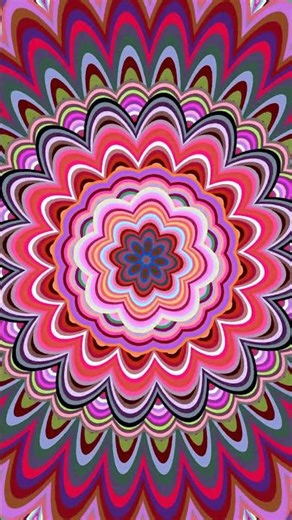 Multicolored Botanical Mandala Geometry Loop