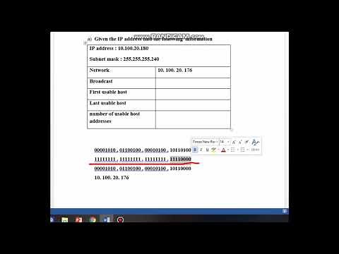 Finding network address, broadcast address, first and last usable host address given an IP - part 1