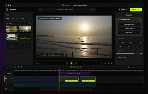 Otra alternativa a CapCut que no te pone watermark y te roba la privacidad[OpenReel Video]✅ 100% en el navegador (sin instalar nada) ✅ 100% local (tus videos NUNCA salen de tu PC) ✅ Sin watermarks, sin límites, sin nube ✅ Open Source (MIT) y gratis para siempreCon timeline profesional multi-pista, IA para subtítulos automáticos (90+ idiomas + karaoke style), grading estilo DaVinci, animaciones 3D, chroma key, TTS, multi-track audio y export en ProRes/4K.REPOOO👇