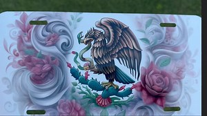 Mexican Eagle Decorative License Plate 2 – Floral Patriotic Car Tag, Mexican Heritage Auto Decor - Etsy