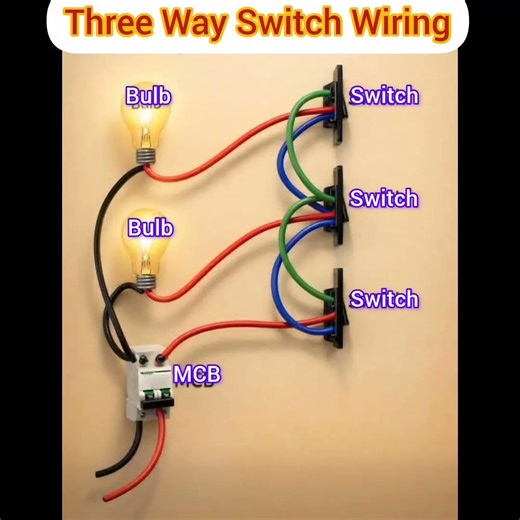 Two-way Switch Wiring Diagram #shortvideo #electrician #electrical #electric #two-way