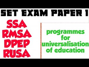 SSA, RMSA, DPEP, RUSA| SET EXAM PAPER 1 CLASS|set general paper