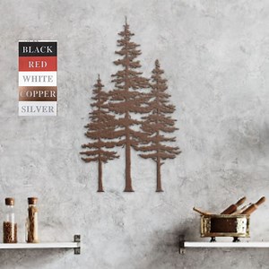 Tall Metal Evergreen Wall Decor, Trees Metalwork Wall Art, Pine Tree Wall Hanging, Silhouette Spruce Art, Natural Office Wall Decor, Forest - Etsy