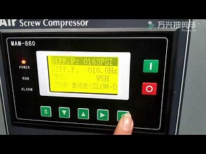 dmc compressor how to set working pressure in PLC controller
