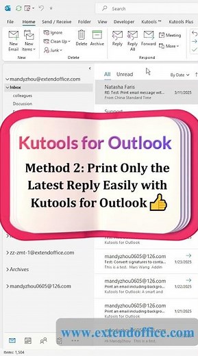 Print only the latest reply in an email thread in Outlook