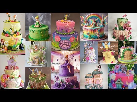 🌷🍄Fairy Cake Decorating ideas 2024/Fairy Cake Design/Fairy Theme Cake/Tinker bell/Girl Cake Designs
