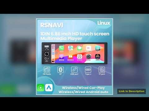 RSNAVI 686 Inch Universal 1 Din Car Stereo Radio MP5 Player Wireless Carplay Android Auto BT SWC FM