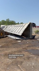 Aluminum Semi Trailer getting torn apart #scrapmetal #scrapmetalrecycling #semitrailer #autorecycling #junkyard #autopartscity | Auto Parts City, Inc.