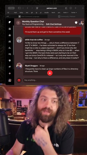 Dave Eddy | Explaining [[ vs [ in Bash and also backticks command substitution. you suck at programming #programming #devops #bash #linux #unix... | Instagram