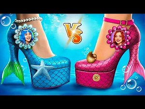Putri Duyung Biru vs Putri Duyung Pink! Tantangan Kamar Rahasia Satu Warna di Dunia Nyata!