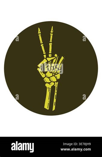 changing color animation of skeleton giving a peace sign Stock Video Footage - Alamy