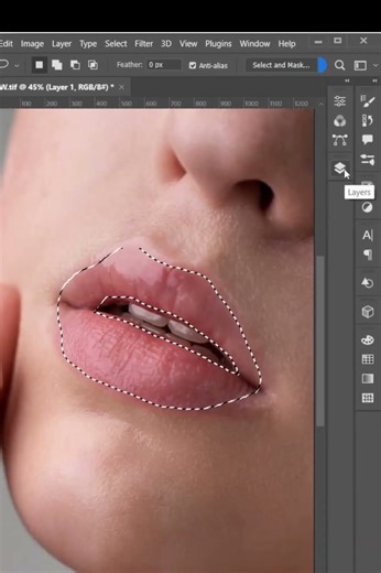 Photoshop Tutorial | Easy | Add Realistic Lipsticks #photoshop #shortsviral #viralvideo #visualart