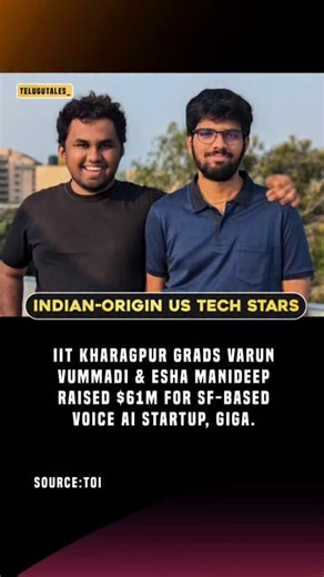 Telugu Tales on Instagram: "IIT grads Varun & Esha built a $61M US voice AI startup, Giga. Despite racist trolling, brilliance won over hate. 💡🇺🇸 #IndianTech #USTechStars #VoiceAI #StartupJourney #IITAlumni #GigaAI #InnovationOverHate #TechFounders #AIRevolution #IndianFounders #SiliconValley #EntrepreneurLife #SupportTalent #AgainstRacism #StartupLife #TechSuccess"