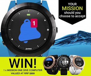 Here's your Mission One, should you choose to accept it... Want to WIN a FREE Atmos Mission One Dive Computer??? First, tag two friends in the comments below Second, find this little image/gif anywhere on the website submergednation.com , click on it to complete the entry form, and enrol yourself into our Atmos Mission One dive computer giveaway contest! Competition period runs for the month of June For more details on the Mission One, click here: https://www.submergednation.com/shop/mission-one
