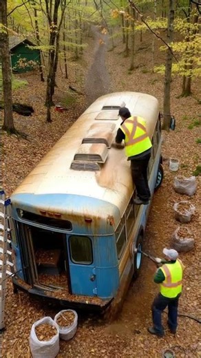 Bus renovation transformation #timelapse #beforeafter #shortsvideo #Shorts