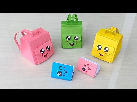 How to make a Paper School Bag // Backpack Origami // Easy Origami Paper School Bag