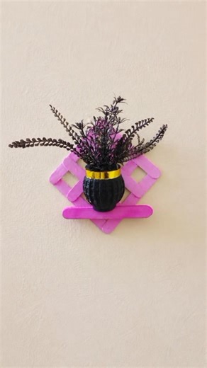 DIY Mini Wall Decor ✨ Popsicle Stick Craft You’ll Love 💖 #Shorts