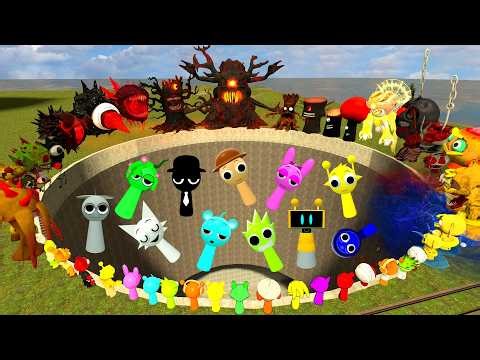 ONE PUNCH MAN SPRUNKI MR SUN MOON TREE FUN COMPUTER ALL SPRUNKI PHASE in FLATGRASS PIT (Garry's Mod)