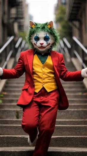 Joker stairs scene (cat version) #joker #shorts #cinema