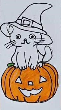 Halloween pumpkin cat 🎃😺 Drawing colour#short#shorts#art