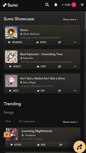 New features dropped today! Customize images, song search, follow creators, better mobile usage, and trending playlists are here 🚢 #worldgothday #suno #sunoai #music #song #songs #sing #new #newfeature #drop #search #custom #creators #fans #trending #playlists #makeasong #diy #explore #wow #ship #update #better #genre #mood #discover #musical #goths #pool #poolparty