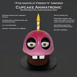 FNAF Inspired Animatronic Cupcake STL 3D Model for Printing and Cosplay High Resolution Five Nights at Freddy's - Etsy
