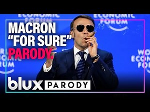 Macron With Sunglasses Roasts EVERYONE at Davos 😭 “For Sure” | AI Parody | #bluxparody