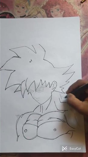 Easy Goku Outline Drawing ✏️ | Step by Step Anime Sketch