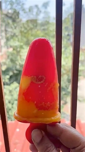 2-Layer Watermelon Mango Ice Cream! 🍉🥭 #shorts #viralreels #icecream #popsicles