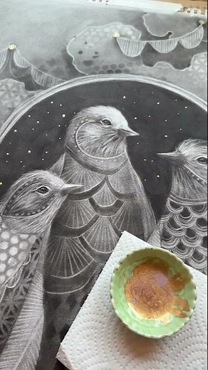 Learn How To Use Black PanPastel - Final Gold Touches on This Large Soft Pastel Piece