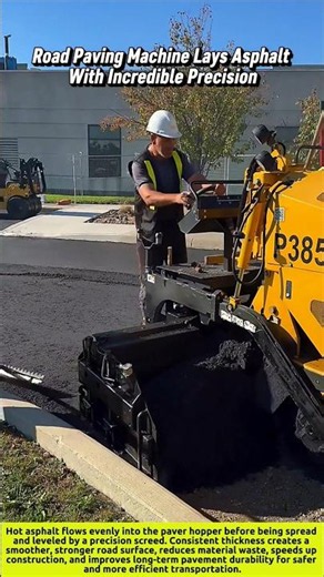 Road Paving Machine Lays Asphalt With Incredible Precision