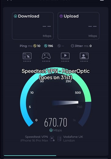 Speedtest VPN - HyperOptic para iPhone