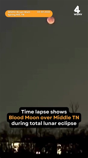 Time lapse video shows how the early morning total lunar eclipse created a Blood Moon over Spring Hill, Tennessee. | WSMV 4, Nashville