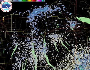 Binghamton radar shows the birds taking off out of the Montezuma National Wildlife Refuge this morning. | US National Weather Service Binghamton NY