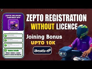 Zepto Account Create Step by Step in Telugu | Zepto Rider Registration Full Process 2025