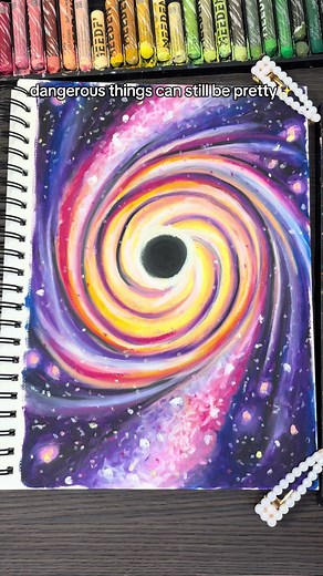Oil Pastel Black Hole Drawing Process