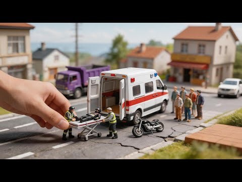 Truck vs Motorcycle Disaster 😱🚚💥 Ambulance Emergency Rescue | Ultra Realistic Miniature Diorama
