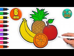 How to Draw and Color yummy Fruits For Kids | Fresh Fruit Drawing for Kids