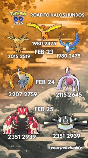 @yourpokebuddy on Instagram: "Don’t miss this event in Pokémon Go! Starting next week Five Star Raids will feature Legends from Gens 1-5. Here are all the Hundo CPs for the event. #pokemongo #pokemongonews"