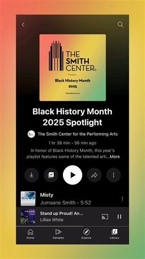 In honor of #BlackHistoryMonth, our 2025 playlist features some of the talented artists on tour that’ll be wowing our #LasVegas audiences soon including Jumaane Smith, the Branford Marsalis Quartet, Lillias White, The String Queens and Nnenna Freelon. Listen now via our new #YouTubeMusic Playlist at: bit.ly/tscbhm2025 Also available on #Spotify: bit.ly/tscbhm2025spotify 🎶: Lillias White - “Stand up Proud! An Anthem 4 Freedom” ✊🏿 | The Smith Center