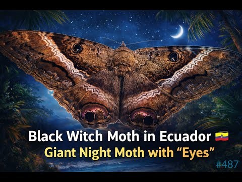 Black Witch Moth in Ecuador 🇪🇨 | Giant Night Moth with “Eyes”